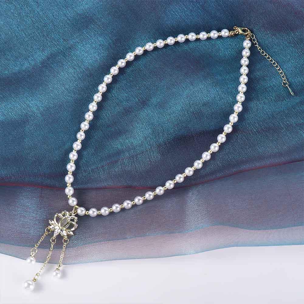 Jewelry Fashion Accessories Lotus Shape Korean Style Necklace Crystal Pendant Women's Necklace