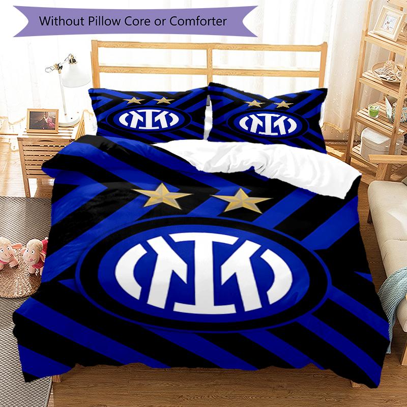 3pcs Football Team (8) Design Cover Set - HD Printed Bedding with 1 Cover and 2 Pillowcases - Perfect for Home and Dorm Decor