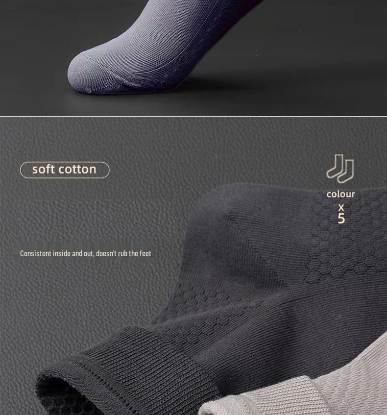 Ginger Graphene Men's 7th Gen Antibacterial Business Mid-Calf Socks, Breathable, Sweat-Absorbent Cotton for Autumn/Winter