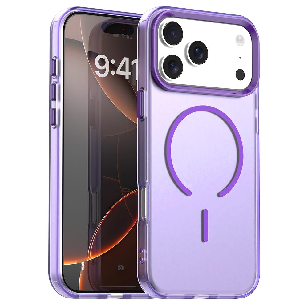 For iPhone 17 Pro Max C-shaped Magnetic Case Candy Color PC + TPU + PET Phone Cover