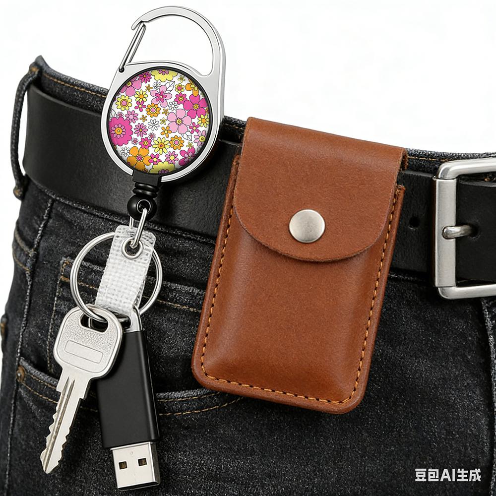Plant Flowers Clip Lanyards ID Badge Holder Porta Credencial Lanyards Keychain Badge Reel Nurse Retractable Wholesale