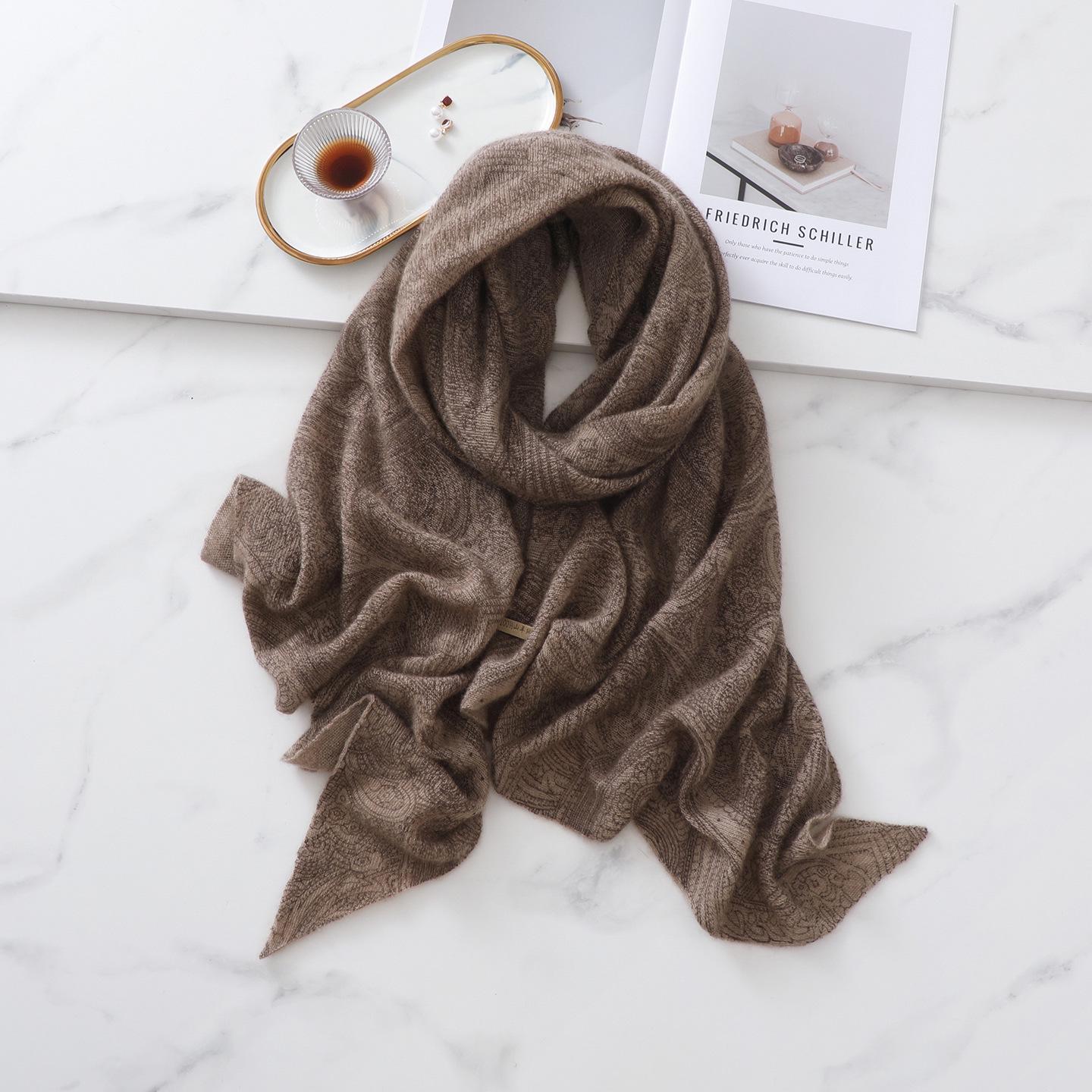 Women s 100% Pure Cashmere Paisley Print Scarf - Irregular Knit Shawl for Autumn/Winter фиолетовый книги