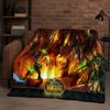3D WOW World of Warcraft Spiel Dämonenjäger Arthas Cartoon Flanell Decke, Ultra Weiche Plüschdecke für Zuhause Schlafzimmer Bett Sofa Abdeckung