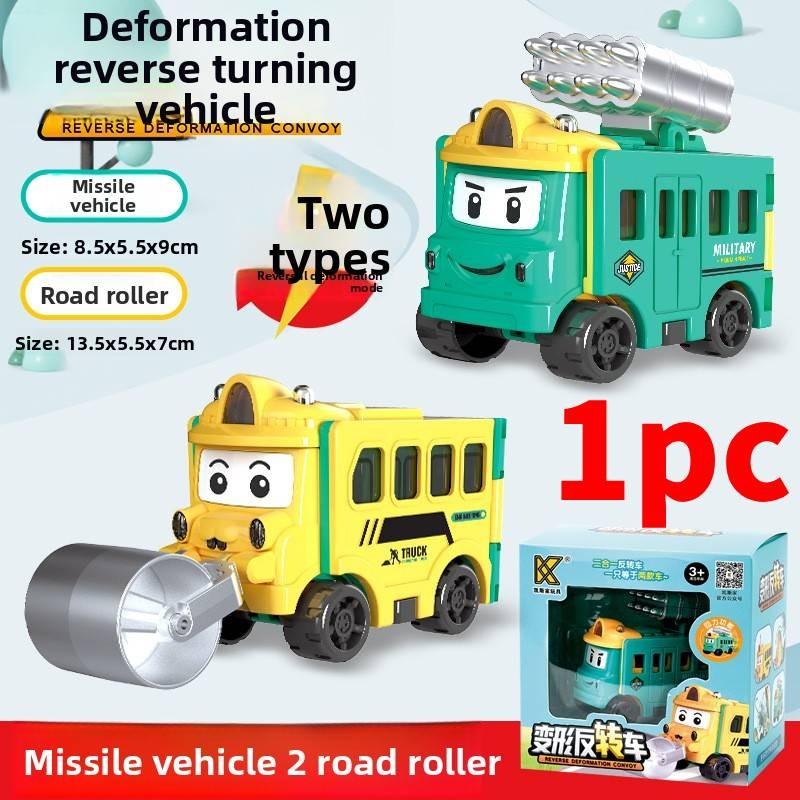 Roller And Bulldozer Toy For Boys With Doublesided Transforming Design For Creative Play And Infant Learning