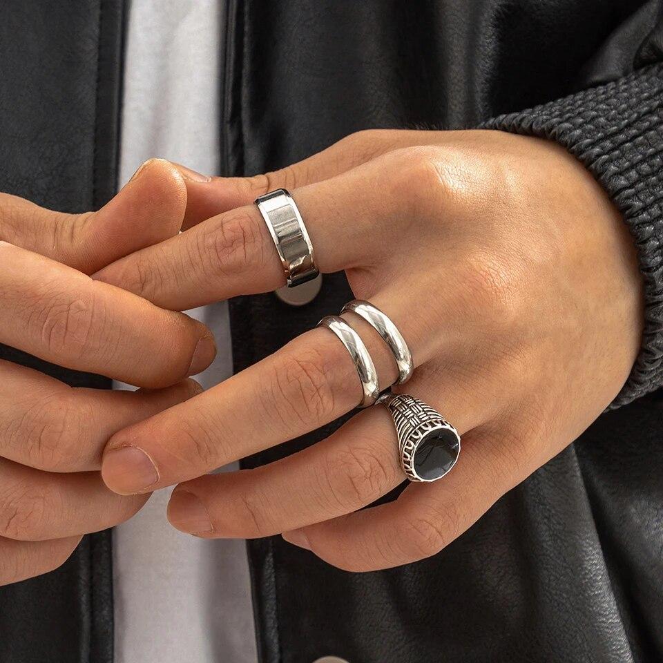 

6 шт./компл. готический винтажный скелет череп антикварный серебряный цвет кольца набор унисекс панк резные костяшки ювелирные изделия аксессуары стимпанк мужчины