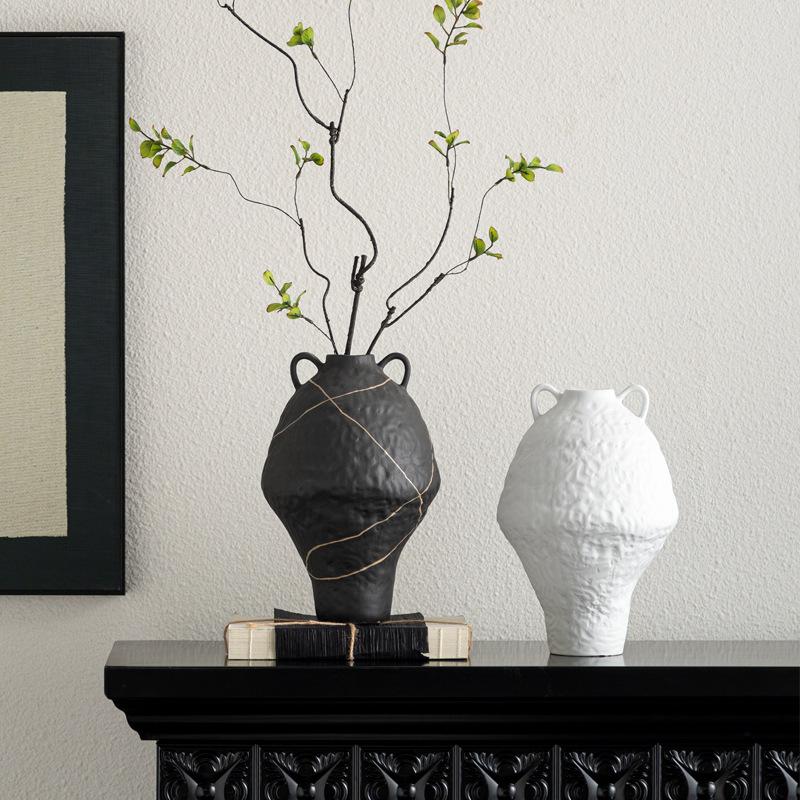 Ceramic Vase Graffiti Pattern Vintage Flower Ware Floral Arrangement Accessories Flower Vase Terrarium Home Decoration