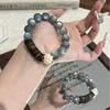 Natural Gray Moonstone Pearl Beaded Bracelet New Chinese Style Hand Jewelry Women Original Design