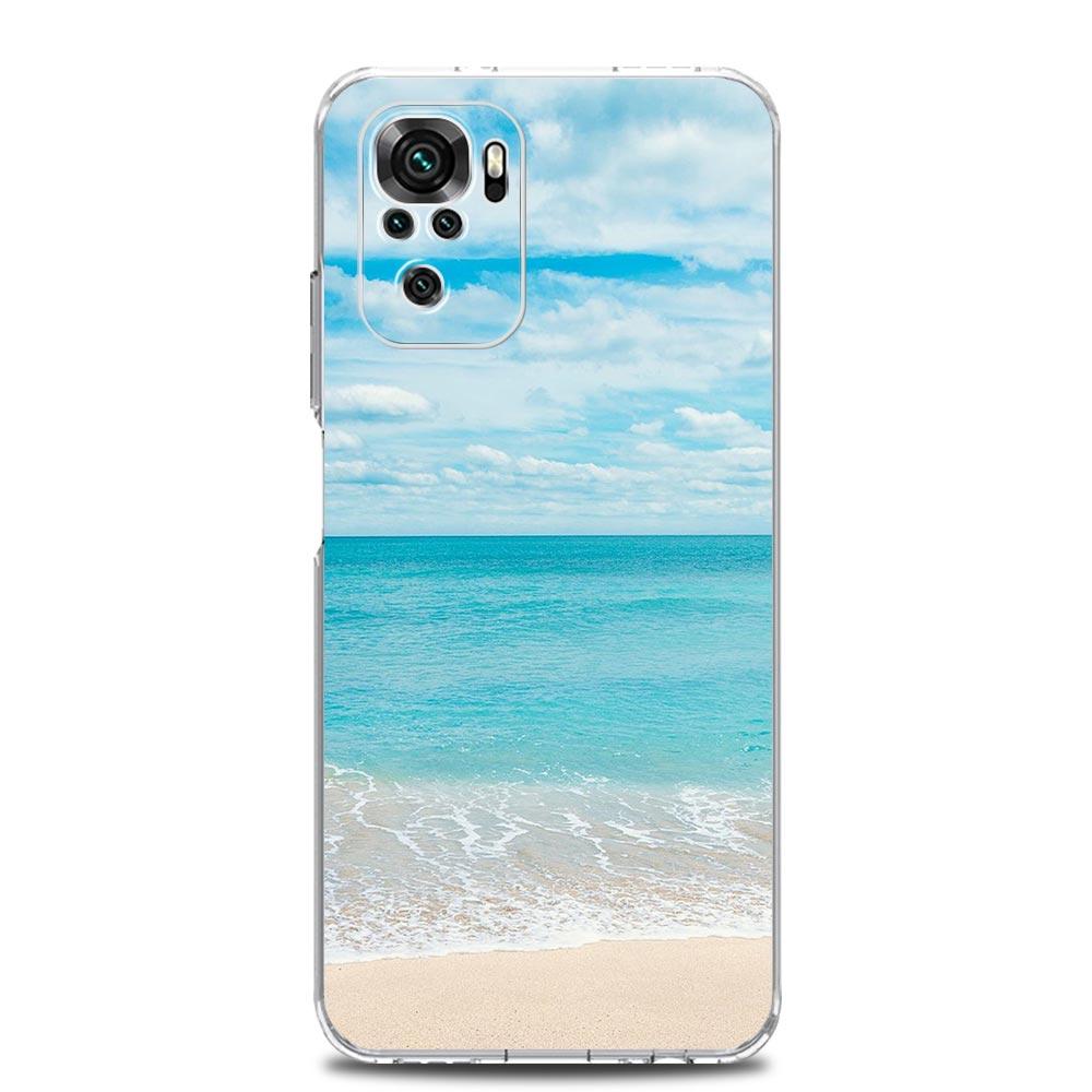Sea blue Sky beach Clear Phone Case For Xiaomi Redmi Note 12 5G 9S 9 8 10 11 Pro+ 9T 8T 10C 9C 9A 7 Pro Soft Silicone Back Cover