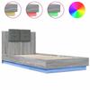 Bed Frame with Headboard and LED Lights Gray Sonoma 90x200 cm