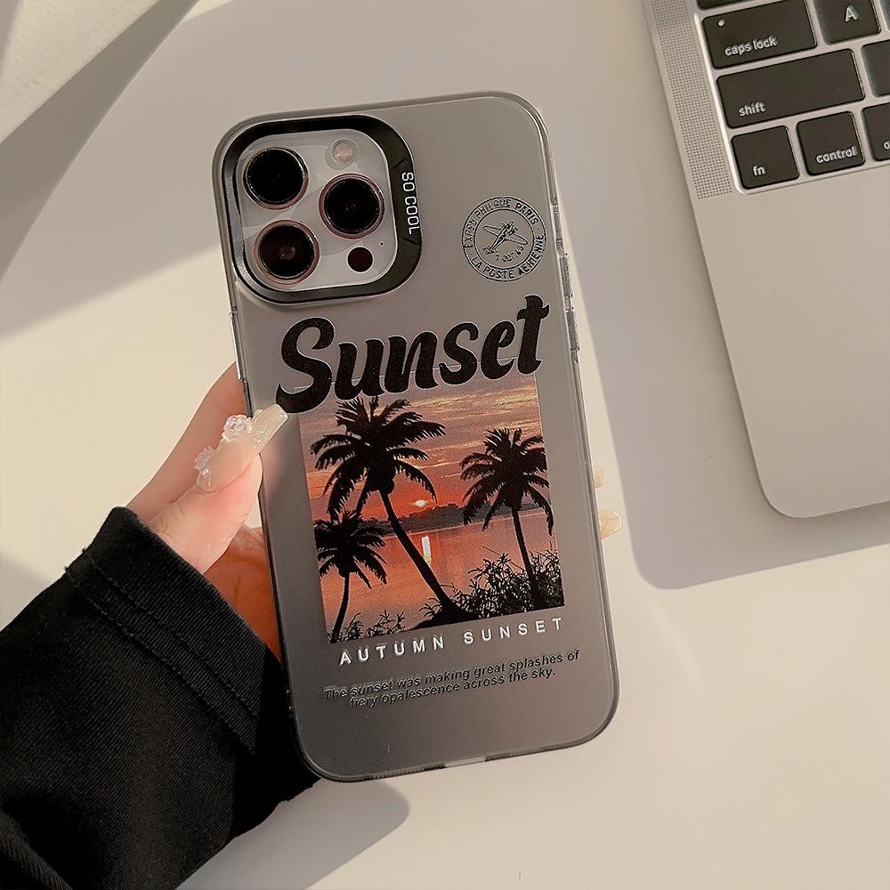Sunset Coconut Tree Phone Case for iPhone 13, iPhone 15, iPhone 16 Pro Max