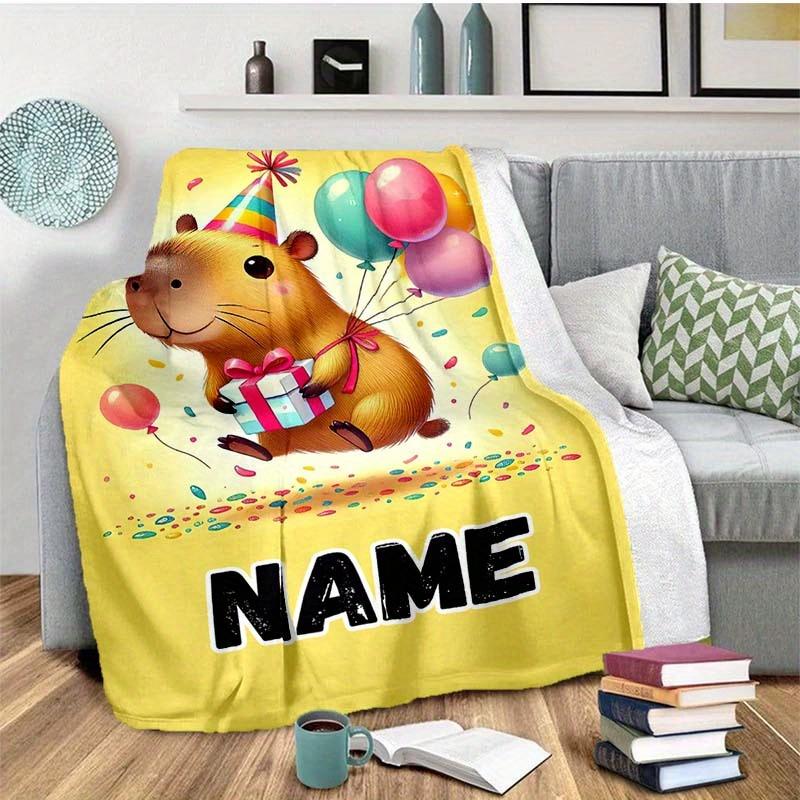Capibala Balloon Customize Your Name Blanket Warm Comfortable And Soft Blankets Are Suitable For Home Chairs Office Sofas Sofas Office Camping And