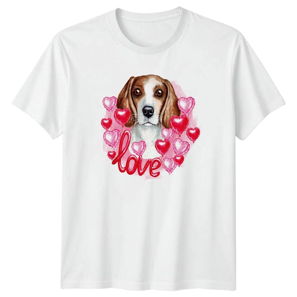 Love Unisexs TShirt Beagle Dog Pet Owner Valentines Day Gift For Her S