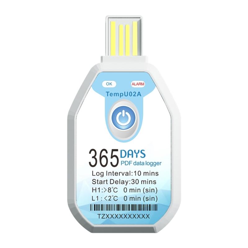 Disposable Thermometers Logger With 68000 Large Memory Capacity 365Days Single Use Temperature Data Logger