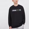 Li-Ning Fitness Series Letter Print Loose Round Neck Pullover Sweatshirt Men Sweatshirt Black AWDU947-1