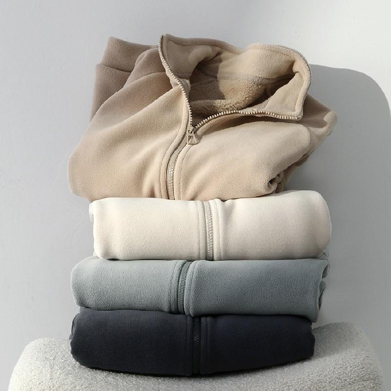 Autumn Winter Thickened Fleece Clothes Female Small Fragrant Wind Coat Warm Fleece Cardigan Wearing Long-Sleeved Blouse Casual
