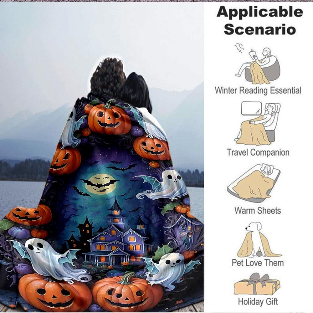 1PC Halloween Decorations Print Blanket, Soft Throw Blanket - Warm & Cozy for Couch, Bed, Office, and Travel yy250912169