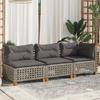 VidaXL Garden Sofa with Cushions 3-seater Grey Braided Resin, Outdoor Sofa, Garden Seat, Garden Sofa 365942