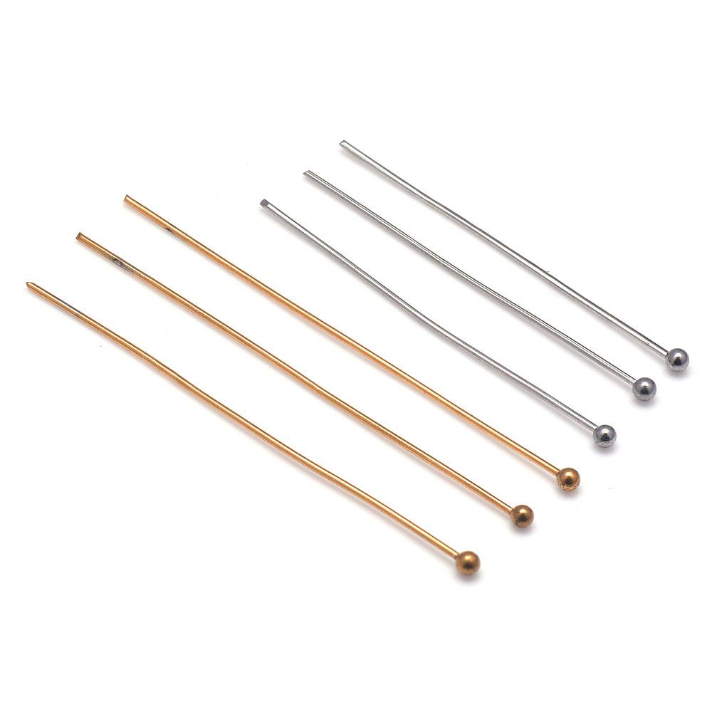 Gold-Plated 304 Stainless Steel T-Pins, 0.7mm, Various Sizes, Handcrafted DIY Jewelry Materials
