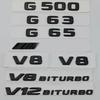3D ABS Black Car Rear Trunk Badge Letters Logo G63 G65 G500 G550 V12 V8 BITURBO Emblem For Mercedes Benz W463 W464 Accessories