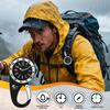 Karabineruhr mit leuchtendem analogem Taschenuhr-Zifferblatt, Krankenschwester-Outdoor-Zubehöruhr, Clip-on-Schlüsselanhänger, wasserdicht, Anzeige, Kompass, Uhr, Uhr, Schwarz,