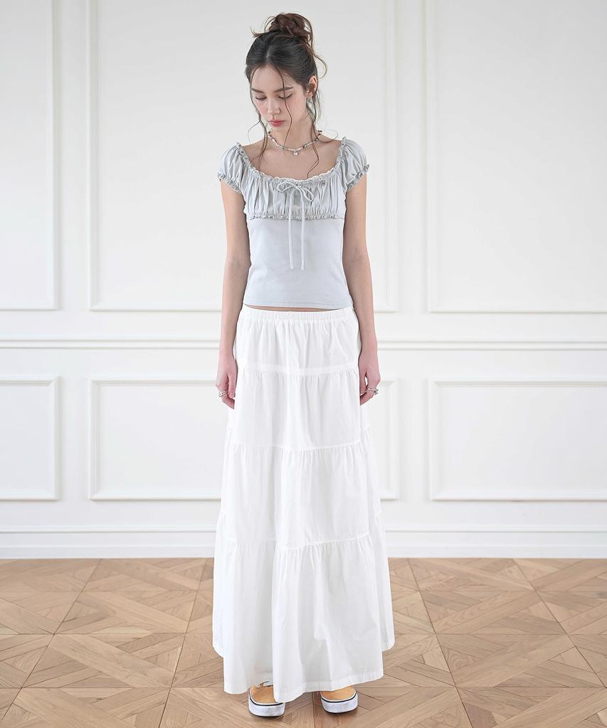 Cool Kitten Ocean Tiered Volume Maxi Skirt 2 Colors