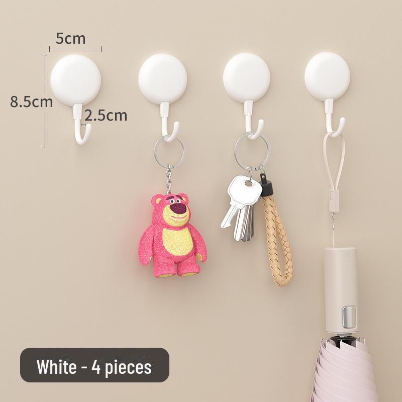 Punch-Free Strong Adhesive Wall Hooks - Round Key & Kitchen Hooks