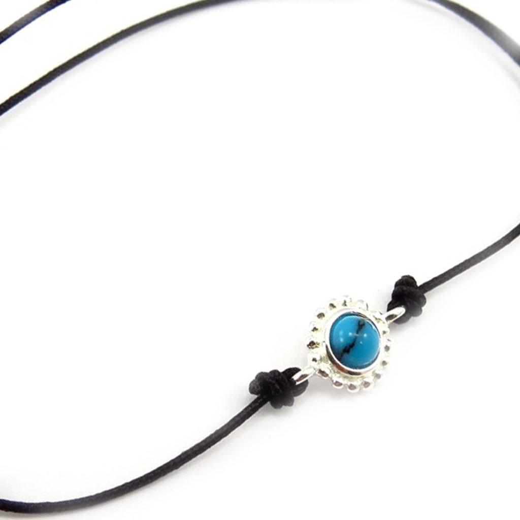Les Trésors De Lily [K5174] - Silver Bracelet 'Mineralia' Turquoise Silver - 7 Mm
