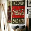 Vintage Cocacola Advertisement Tapestry Wallmounted Background Cloth Soft Background Wall Hanging Cloth Wall Covering Decoration