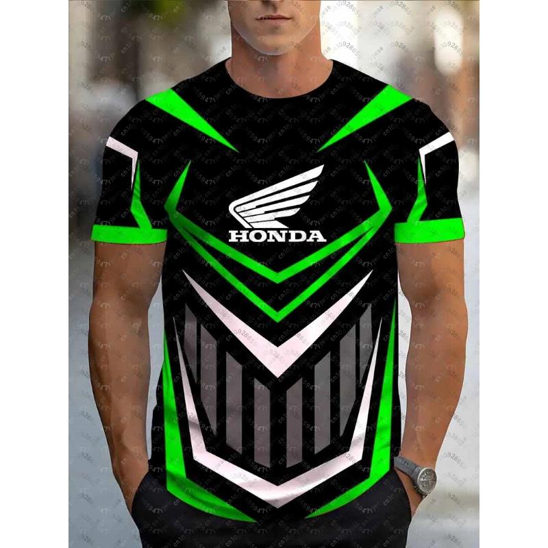 ETST 32 Honda Quick Dry Racing Heren Geometrisch Print Motorrijder Jersey Sportkleding Korte Mouw Lichtgewicht Buiten T-shirt L