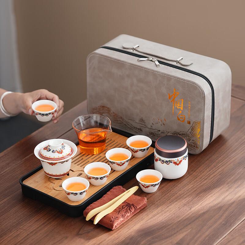 Dunhuang Ceramic Gaiwan Tea Set