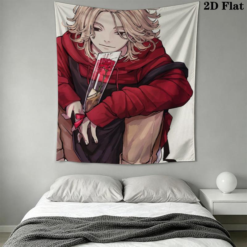 Tokyo Revengers Wall Tapestry Aesthetic Wall Hanging Printed Fabric Blanket Decorative Tapestries for Bedroom Living Room Home Decor