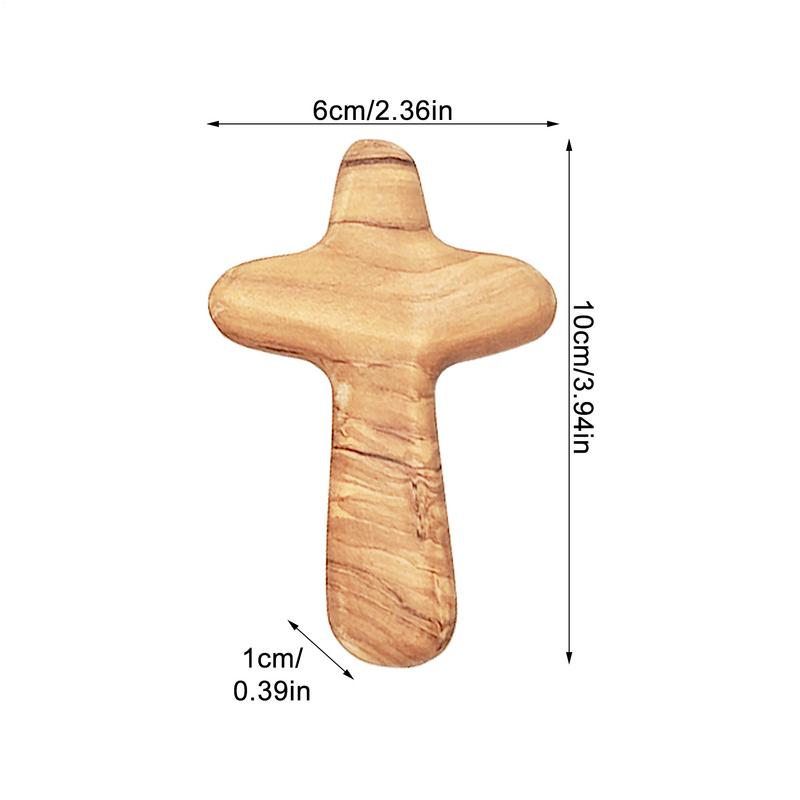 Handheld Wooded Cross Pocket Prayer Comfort Holding Crosses Christian Church Gift Olive Wood Pocket Small Wooden Crosseses