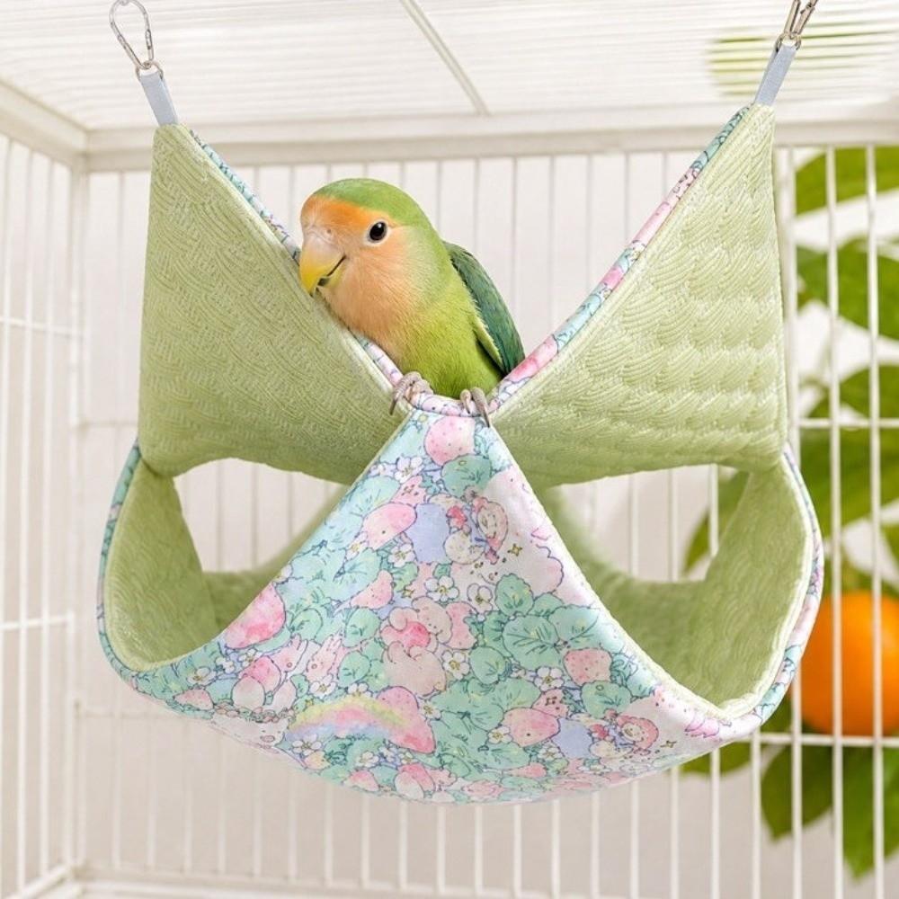 Cartoon Pattern Double-layer Hamster Hammock Breathable Squirrel Hanging Nest for Pet Cage