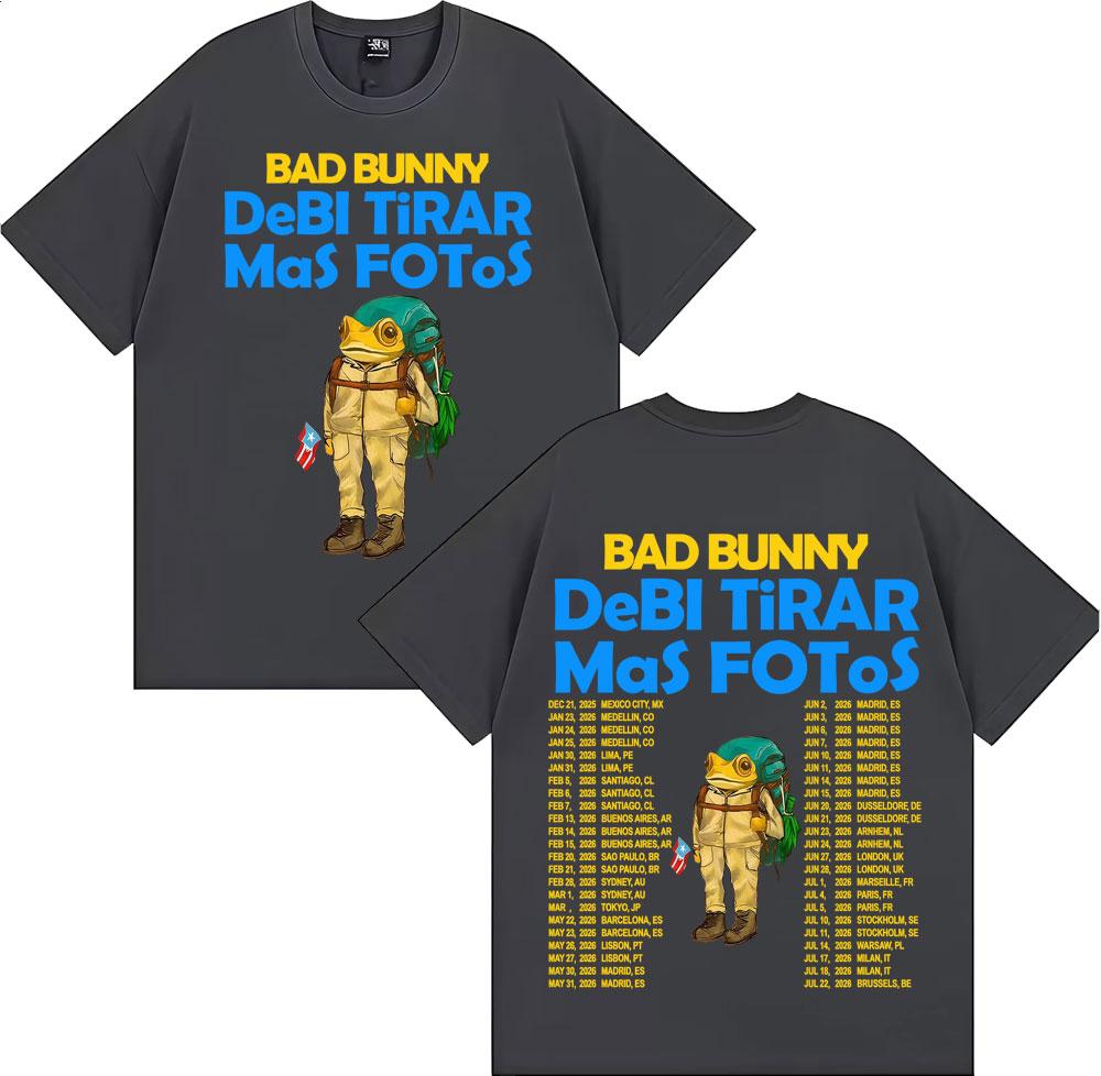 Rap-Sänger Bad Bunny Debi Tirar Mas Fotos DTMF Album 2026 Sommer Unisex Damen Luxus Retro Cartoon Mode T-Shirt Streetwear Y2K