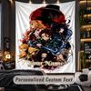 Personalized Wall Tapestry,Demon Slayer Custom Printed Name, Fabric Wall Art For Indoor Room Backdrop