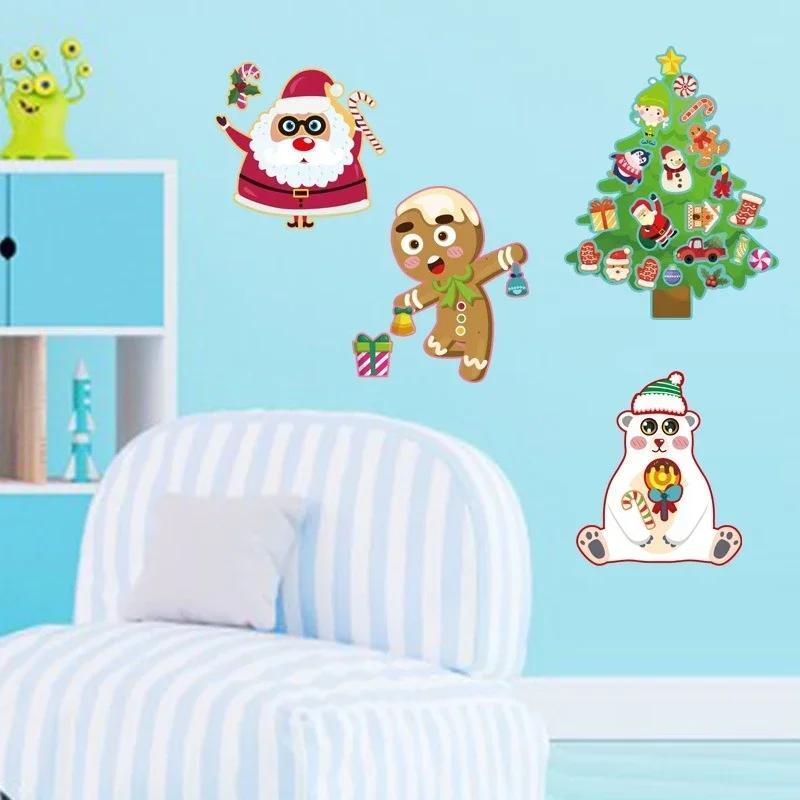 24Pcs Christmas Sticker DIY Cute Exquisite Sticker Children's Toys Christmas Joyful Atmosphere Gift Party Sticker Decoration