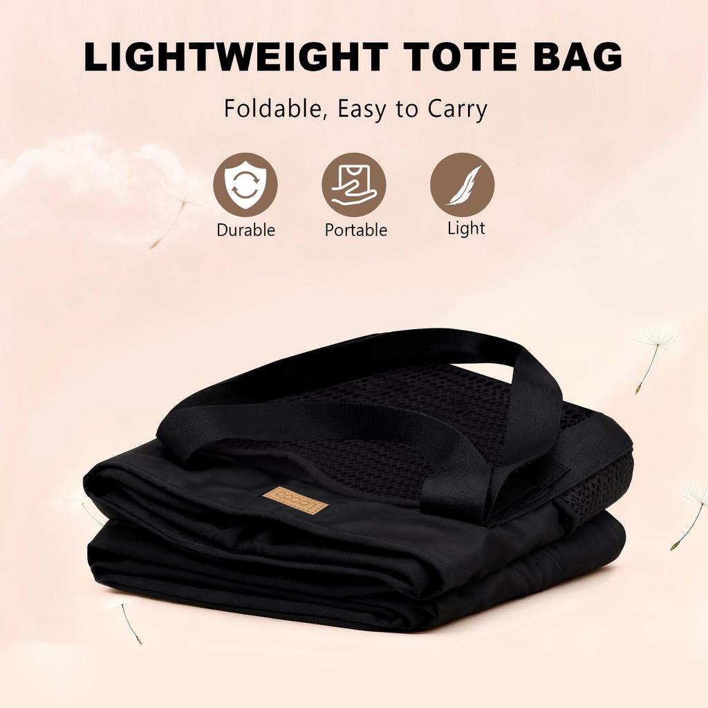 Lacdo Women's Casual Mesh Tote Bag, Hobo Bag, Foldable Handbag, Shoulder Bag, Large Capacity Beach Bag, Perfect for Travel, Picnics, and Vacation