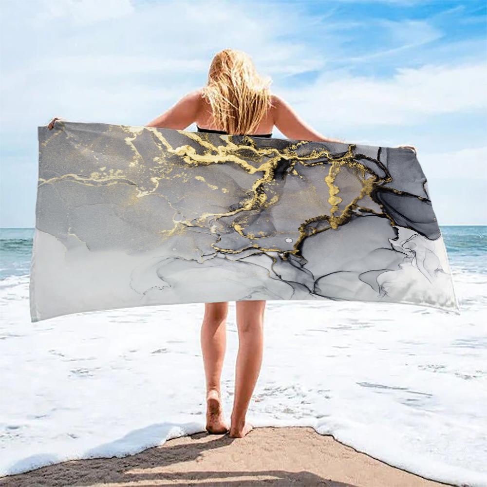 

Fashion Marble Big Microfiber Beach Towels Quick Dry Towel Sand Beach Towels Pool Towel For Travel Swim Pool Yoga W30*H60(CM)