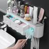 Badezimmer Adsorption Inverted Zahnbürstenhalter Wand Automatische Zahnpasta Squeezer Lagerregal Badezimmer Zubehör