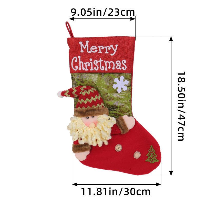 Christmas Santa Claus Big Head Doll socks Three-Dimensional