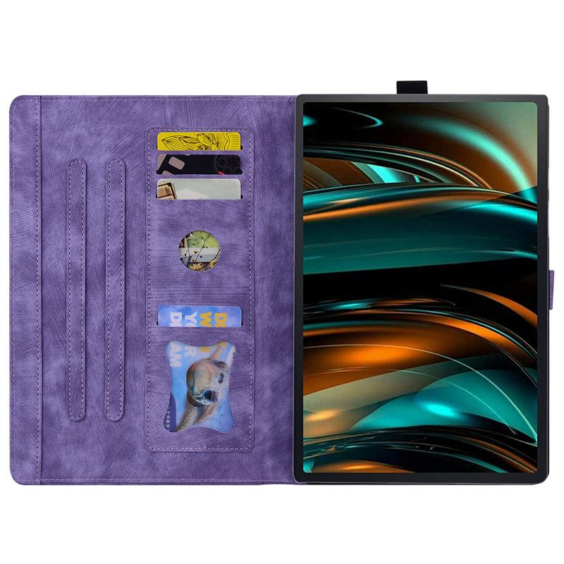 Capa para tablet Lenovo Xiaoxin Pad 2024 Capa 3D em relevo Flor Gato Carteira Tablet para Lenovo Tab M11 M 11 polegadas Tb330fu Tb331fc Capa