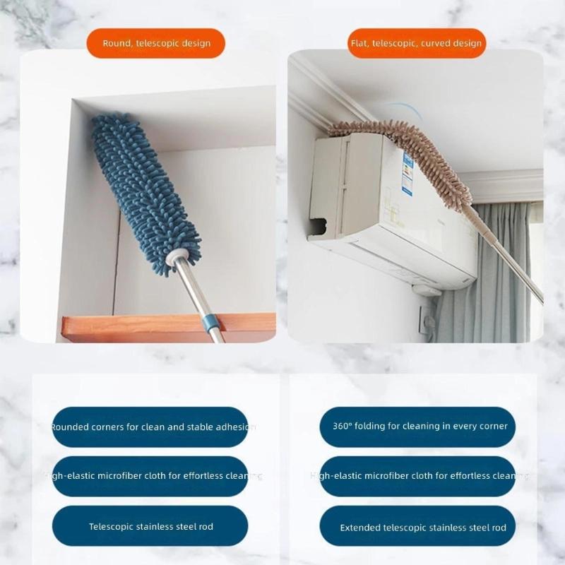 Flexible Extendable Cleaning Duster Up To 175cm With/without Washable Washing Cloth For Pet Hair Dust Removal