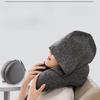 Memory foam-supported foldable travel neck pillow with stress-relieving U-shaped super soft contour hooded travel wrap pillow