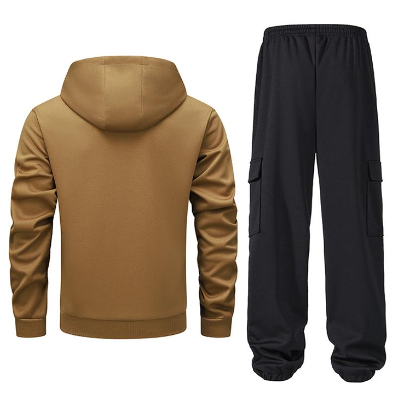 Men's Tracksuit Spring Autumn Casual Hoodie+Sweatpants 2PCS Sweatshirt Suit Men Gym Jogging Training