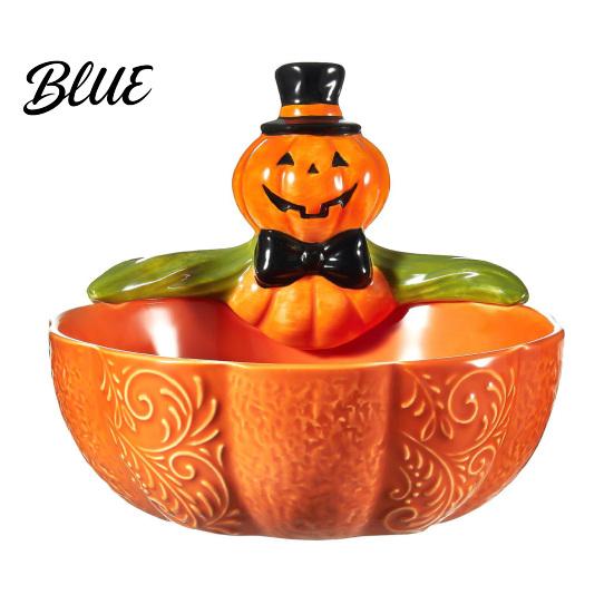 Resin Table Centerpiece Halloween Candy Bowl Pumpkin Ghost Shaped Dish Spooky Serving Novelty Snack Tray for Cookie Dessert Party Trick