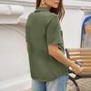 Women's Fashion Casual Lapel Short Sleeve Color Shirt Women's Up Tops