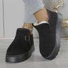 Fashion Black Thicken Plush Ankle Boots for Women Winter Plus Size 36-43 Slip On Anti Slip Snow Boots Woman Platform Warm Short Booties