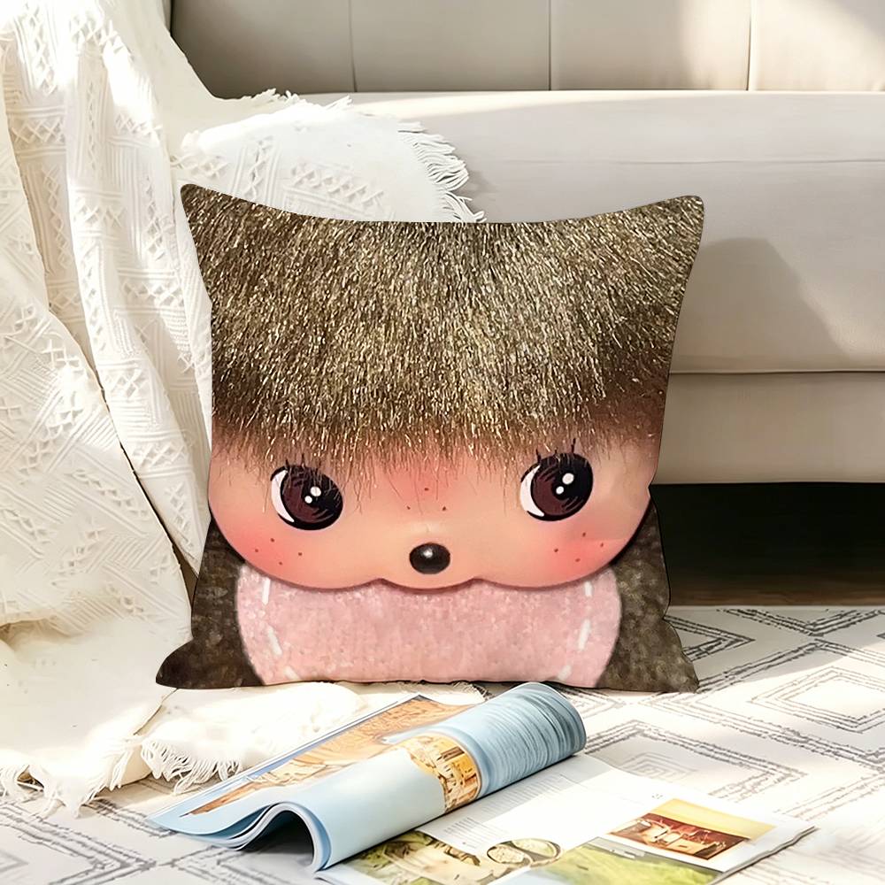 Cute MMonchhichiS Various Sizes Square Pillow Case For Car Home Bedchamber Decor