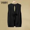 Sibaishe Women's V-Neck Bowknot Knit Vest