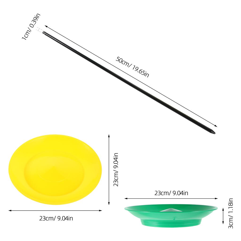 3pcs Juggling Plates with Sticks Balance Juggling Plates With Top Rod For Circus Performances Sports Events And Sensory Training